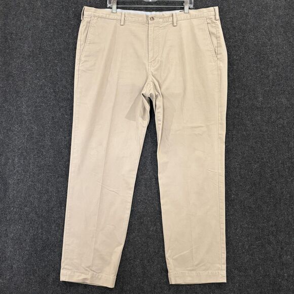 Ralph Lauren Polo Chino Pants Mens 42x32 Khaki Stretch Straight Fit Classic - Picture 1 of 14